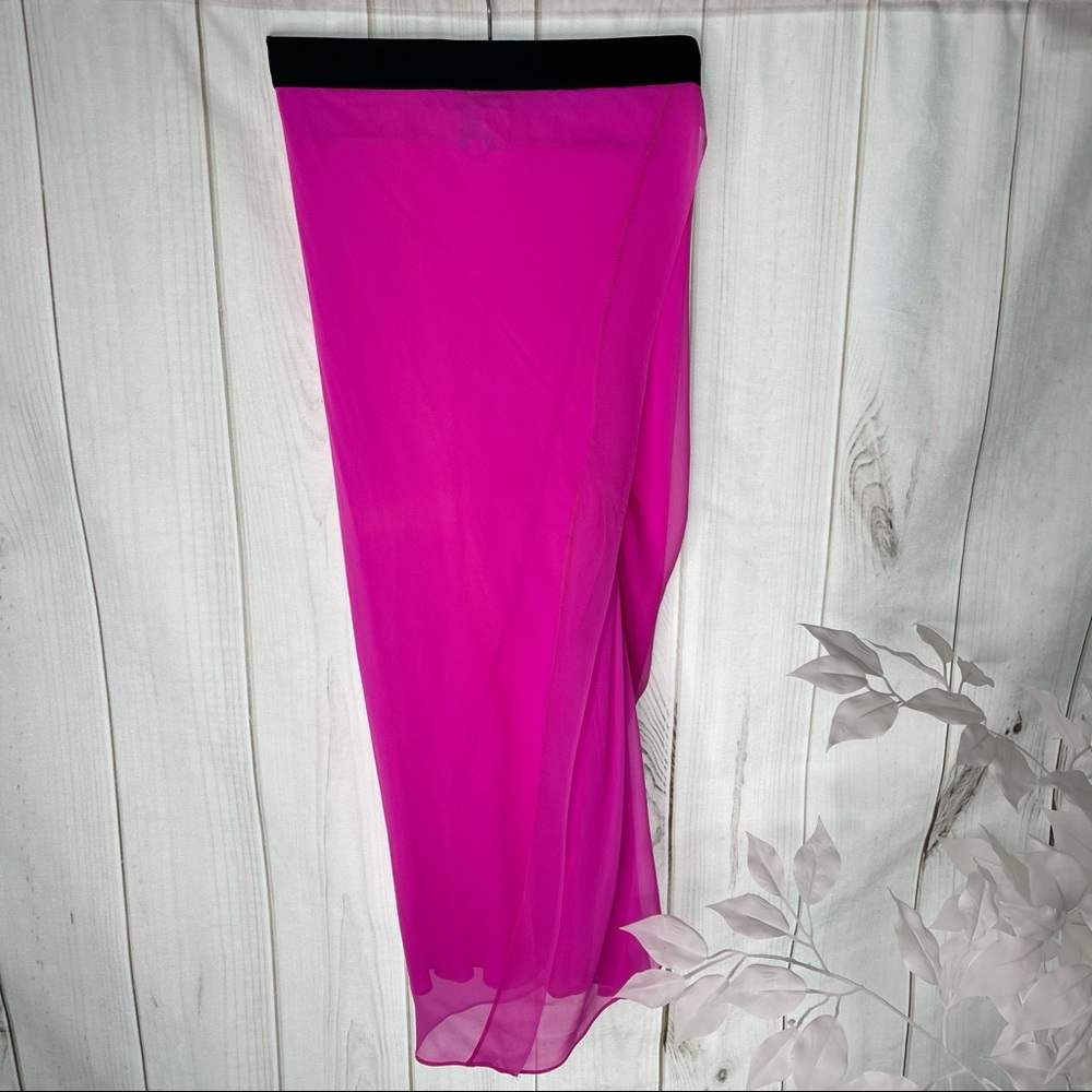 Mason By Michelle Mason Sheer Hot Pink Maxi skirt